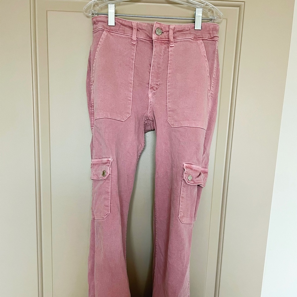 Super cute over-sized cargo jeans! Blush colored, Zara Kids Jeans! Worn twice!